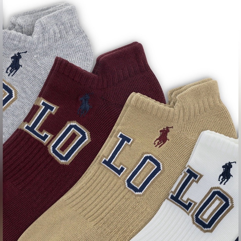 Polo Ralph Lauren Varsity Logo Low Cut Socks - Picture 3 of 11